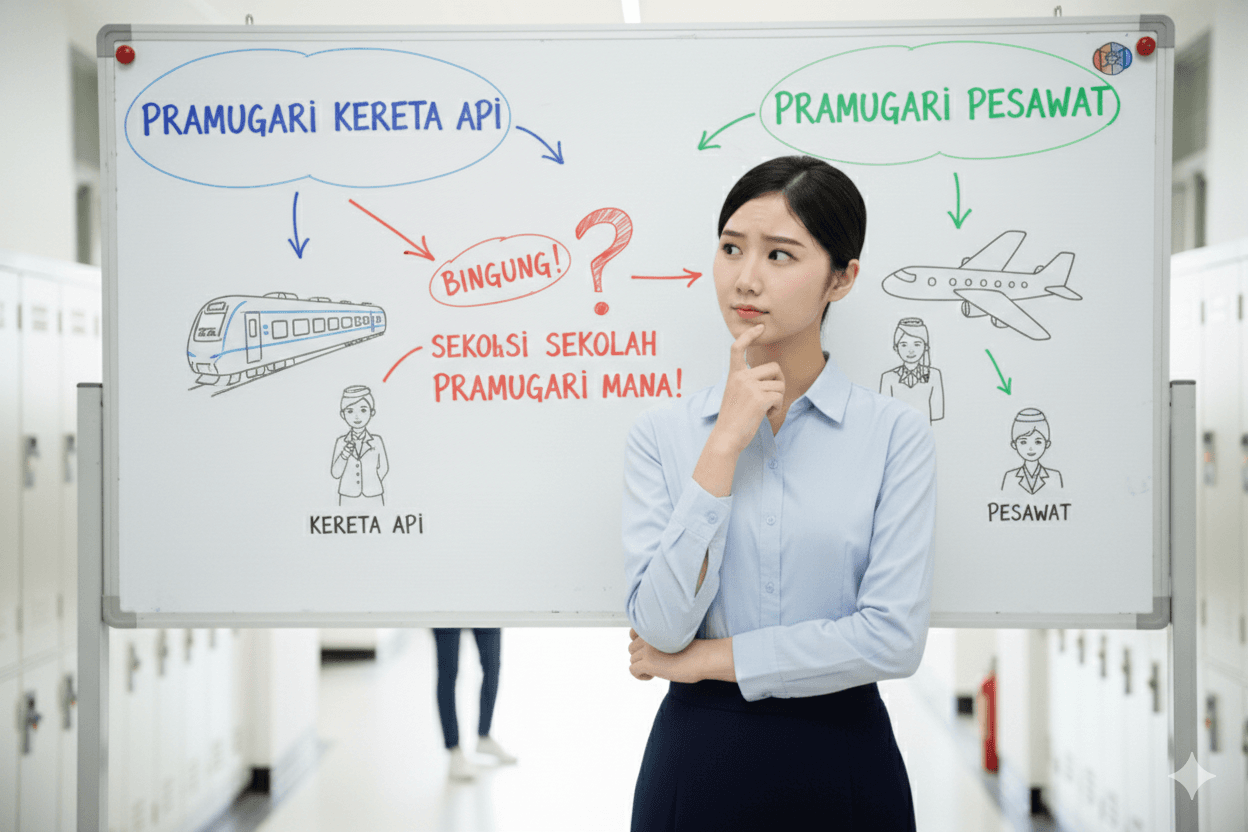 Pilih Sekolah Pramugari Pesawat atau Pramugari Kereta Api ya Ini Kelebihan dan Kekurangannya
